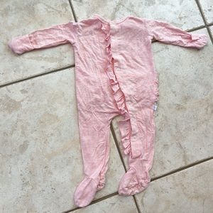 Posh Peanut Ruffled Button Footed One Piece